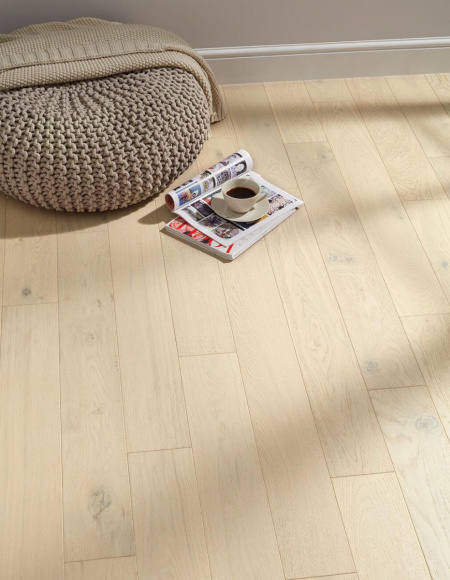 Массивная доска Дуб Светлая слоновая кость